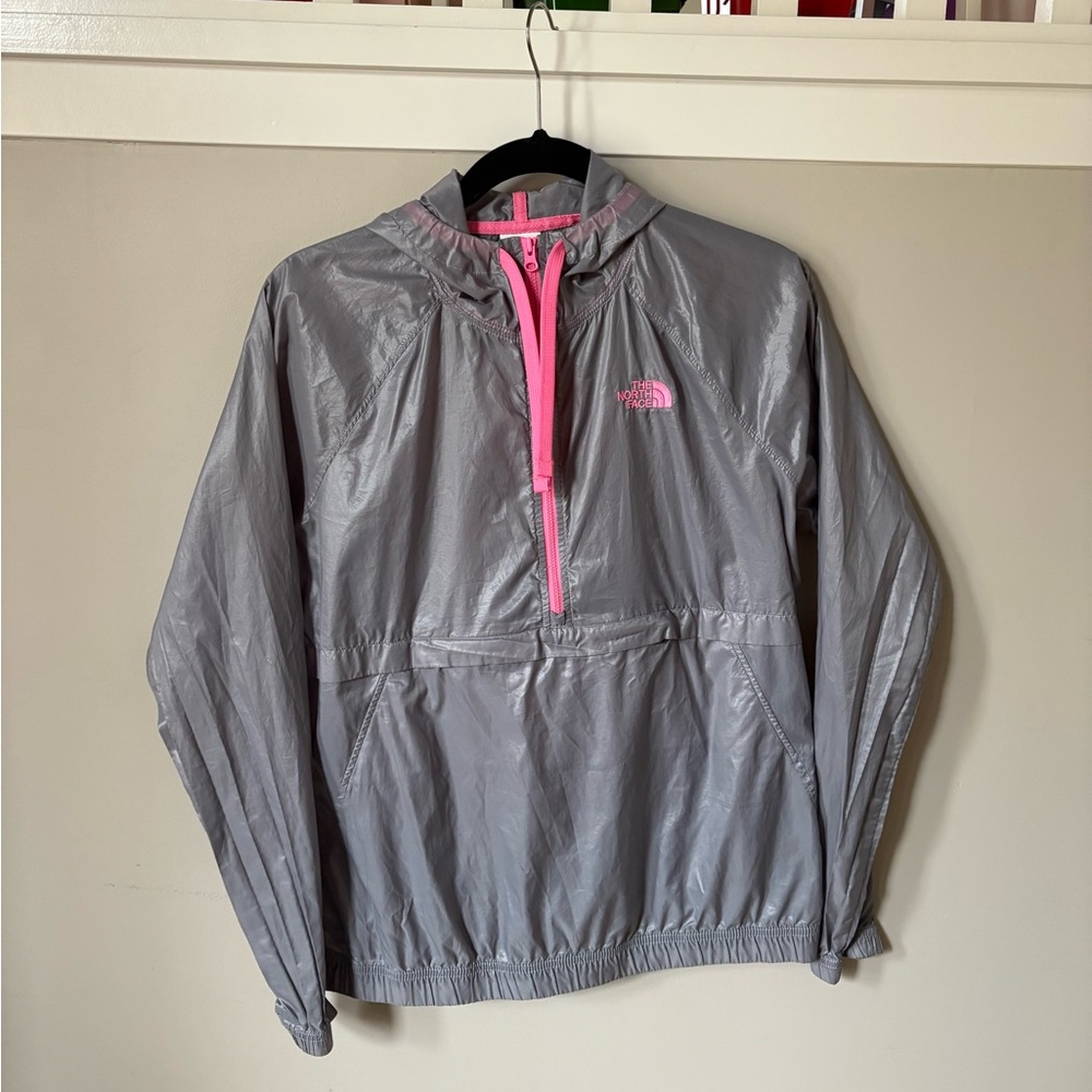 The North Face Gray Jacket with Pink Highlights